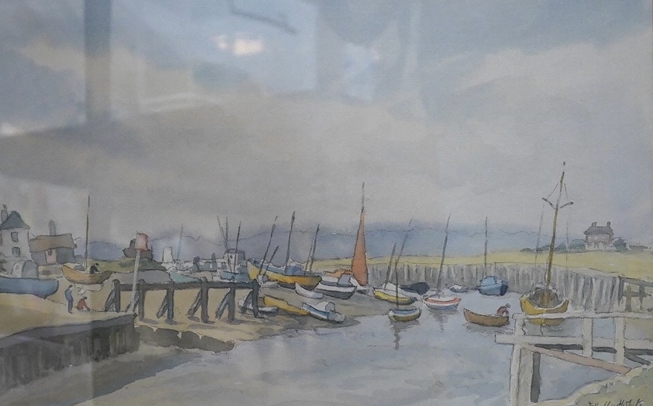 Ethelbert White (1891-1972), watercolour, ‘Rye harbour’, signed, Royal Society of Painters in Watercolours inscribed label verso, 30 x 46cm. Condition - fair to good